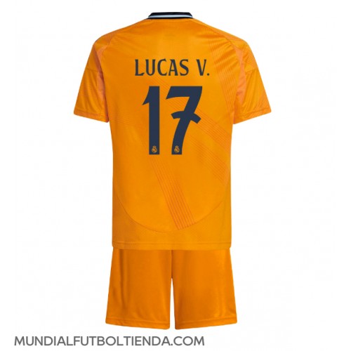 Camiseta Real Madrid Lucas Vazquez #17 Segunda Equipación Replica 2024-25 para niños mangas cortas (+ Pantalones cortos)